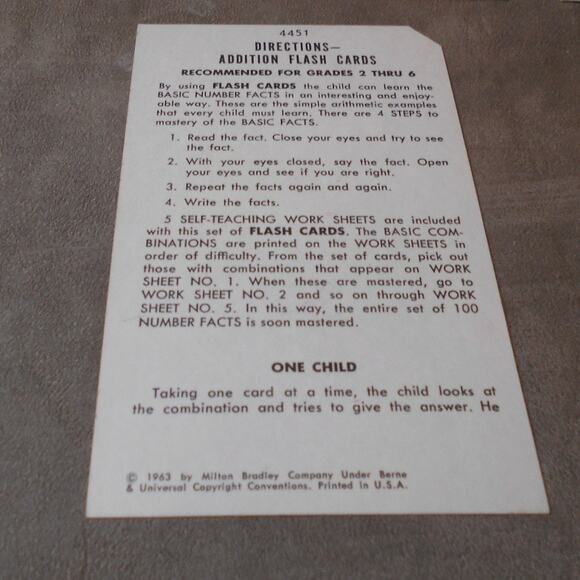 Vintage 1975 Milton Bradley Flash Cards Addition #4451 Complete Grade 2-6 - Picture 12 of 12